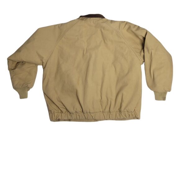 VINTAGE 90s Walls tan canvas work jacket corduroy collar barn coat 2XL TALL - Picture 3 of 12